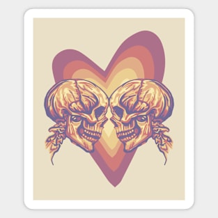 Artsy Skulls in Love Magnet